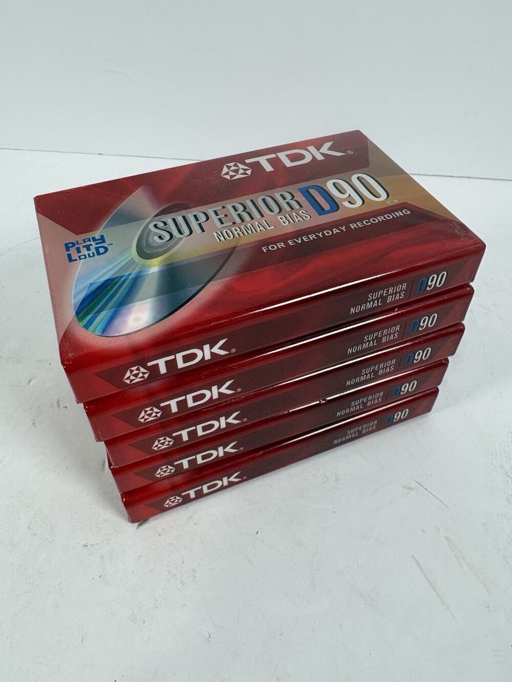 TDK 5 Pack - New Cassette Blank Audio Superior D90 Normal Bias SEALED